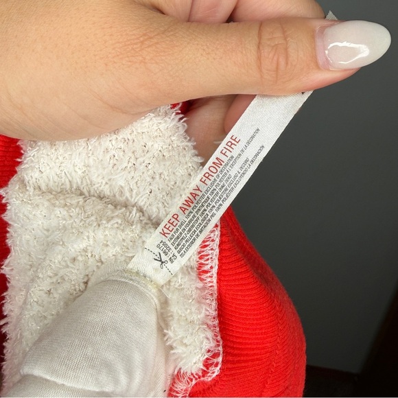 FP Movement Joggers Cuddle Up White Red Plush Trim Microfiber Polyester Size L - Picture 8 of 9